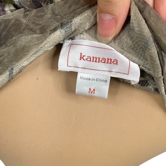 Kamana Art To Wear Lagenlook Mesh Lace Open Duster Cardigan SZ M - Picture 11 of 12